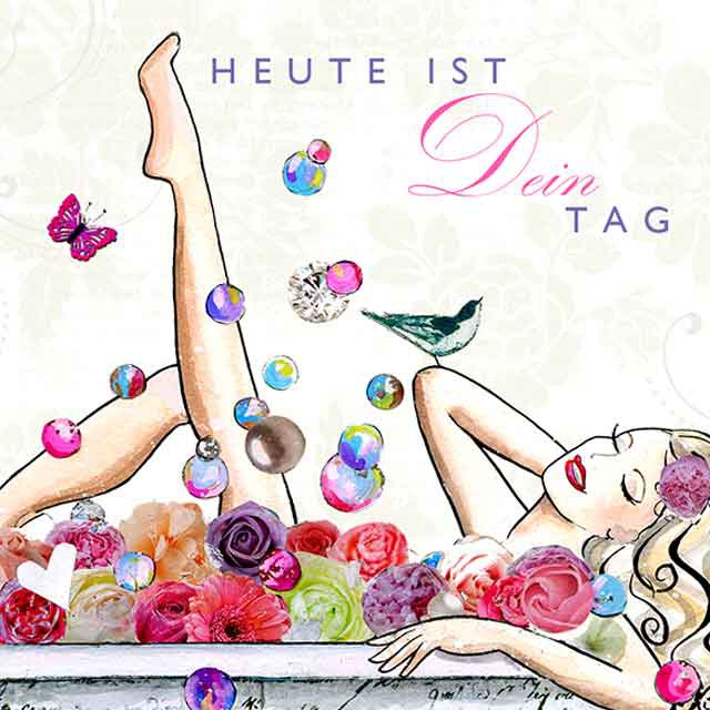 Swarovski Elements Geburtstag Grußkarte Handmade PopShot Heute ist dein
