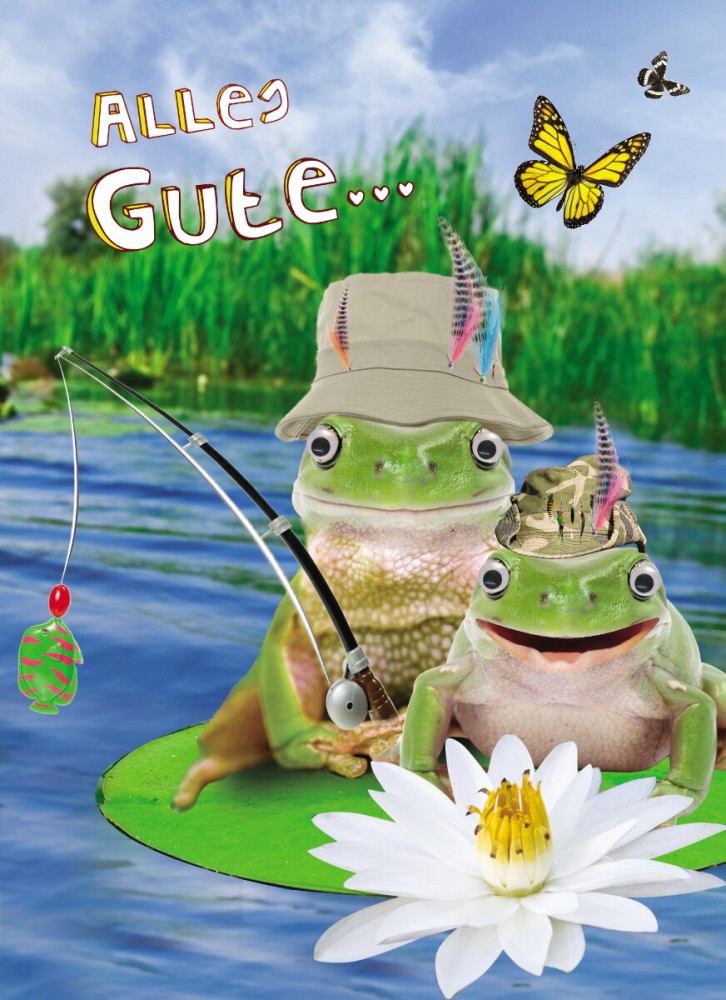 Geburtstag Humor Grußkarte Googlies Wackelaugen Alles Gute! Frösche